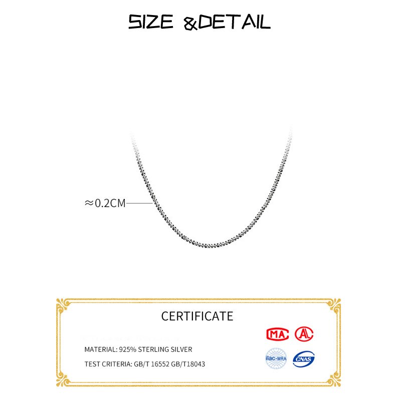 40Cm 45Cm 50Cm 55Cm 60Cm 70Cm 80Cm Vrouwelijke Ketting Voor Vrouwen Op Hals zilver 925 Ketting Kettingen Vrouwen Meisje Mode-sieraden Bling