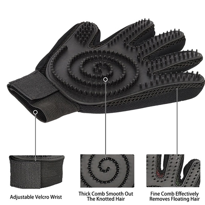 Guante de cepillo para mascotas, guante de belleza para masaje de perros y gatos, cepillo para baño de perro, artefacto para el pelo, accesorios para mascotas, guante para cepillar mascotas, aseo para perros y gatos,