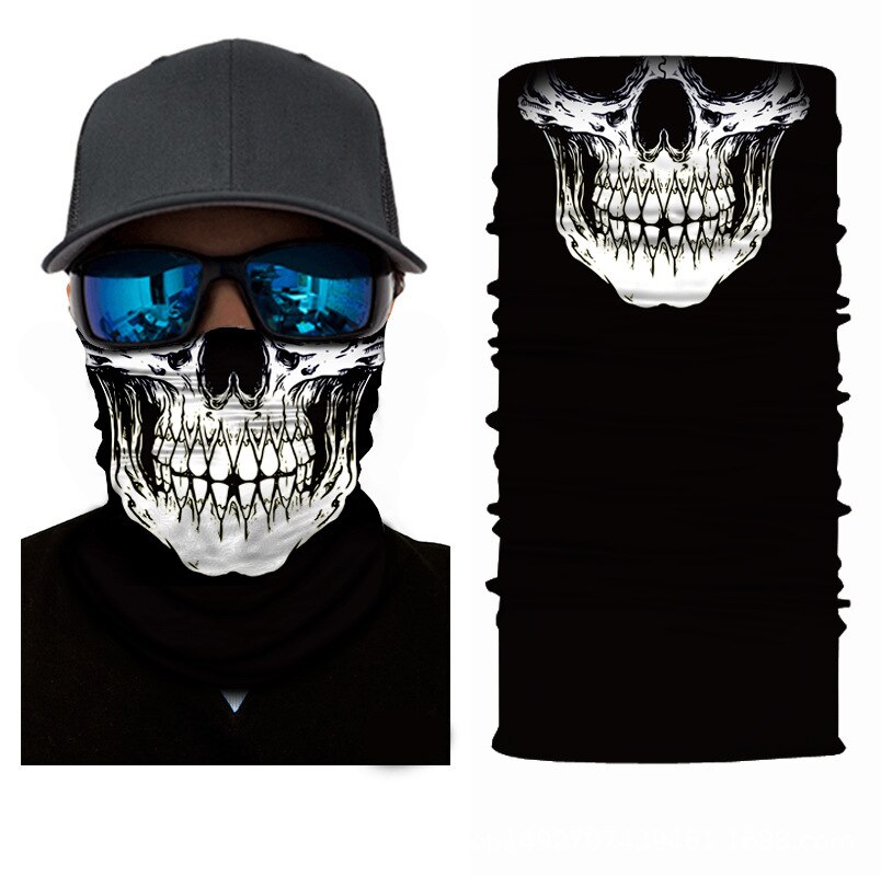 2021 3D czaszki twarze szalik odkryty wielofunkcyjny mężczyźni magia zmienny szyi Tube Snood Bandana cieplej Unisex szaliki obóz turystyczny