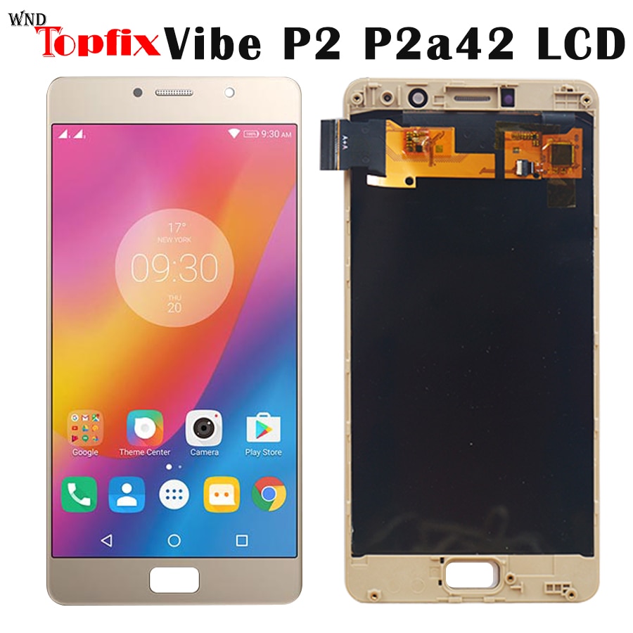 100% testé pour 5.5 "Lenovo P2 LCD écran tactile numériseur assemblée avec cadre pour Lenovo Vibe P2 P2c72 P2a42 LCD