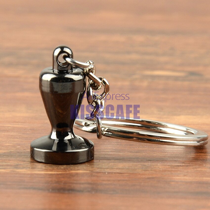 Barista Coffee Tamper Keychain Coffee Machine Handle Moka Pitcher Keyring Portable Coffeeware Espresso Accessories: Coffee Tamper
