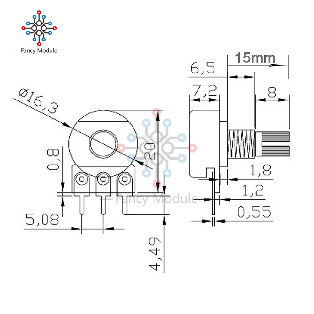 10Pcs Potentiometer Weerstand 1K 5K 10K 20K 50K 100K 500K Ohm 3 pin Linear Taper Rotary Potentiometer Voor Arduino Met Cap