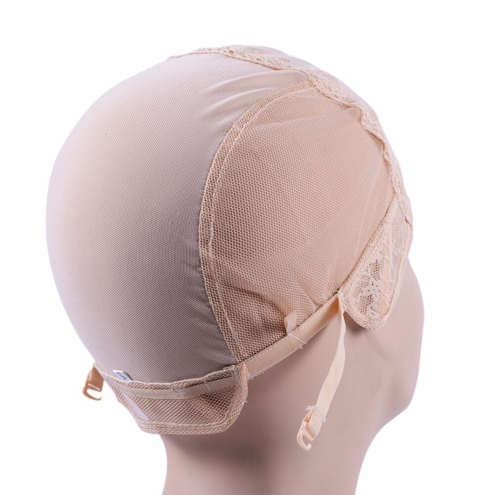 Gorra de peluca rubia para hacer pelucas con correa ajustable en la espalda, gorro tejido, sin pegamento casquillo de peluca, Red para el cabello de buena