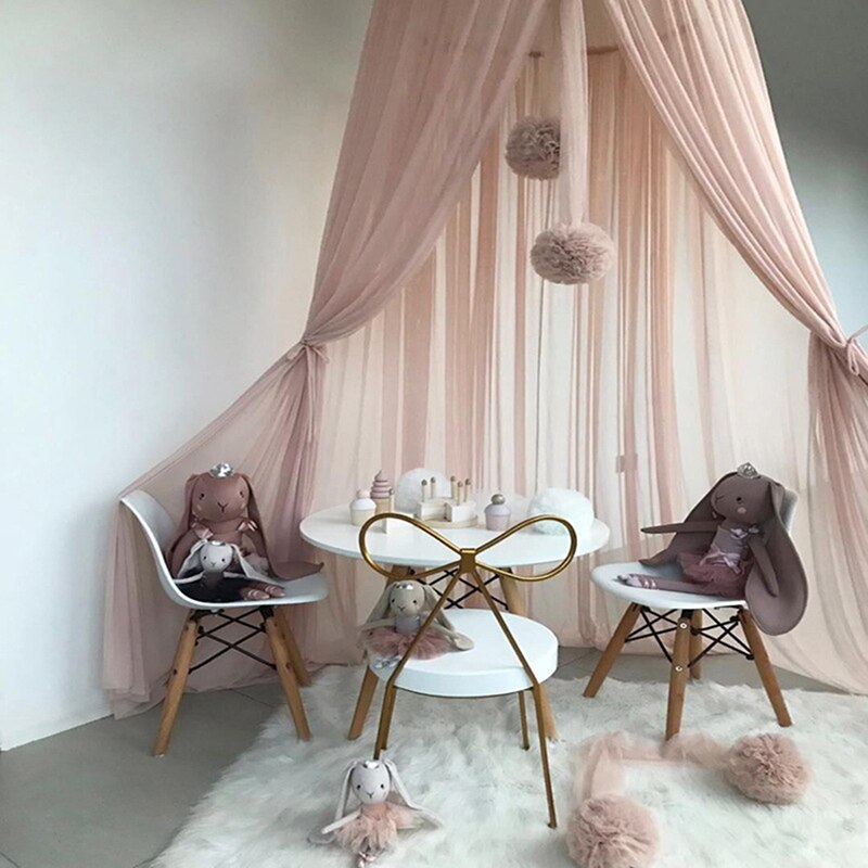 Decoración de la habitación del bebé guirnalda de bolas guirnalda banderines para la princesa de los niños Mosquito pelota de gasa colgante Bebé Ropa de cama producto
