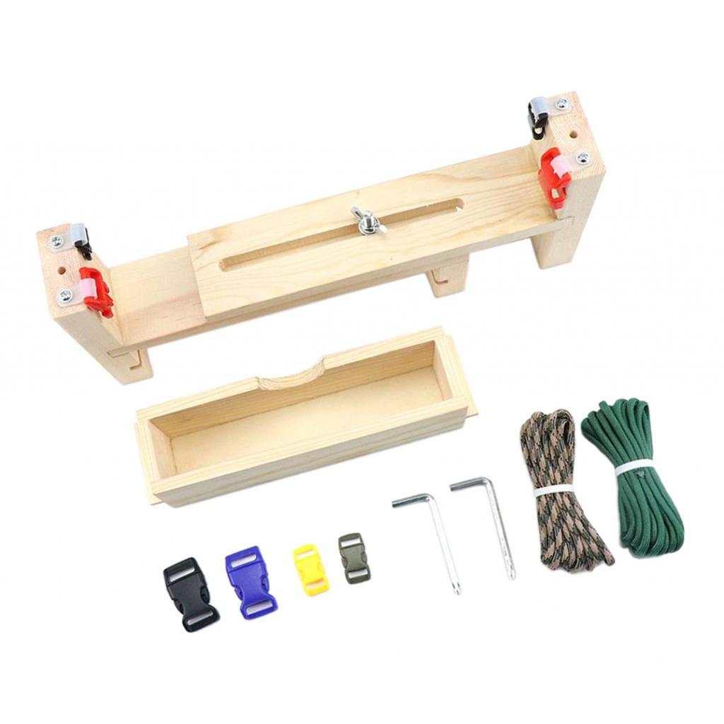 Adjustable Length Paracord Jig Bracelet Maker Wooden Frame - Wooden Paracord Braiding Weaving DIY Craft Tool Kit