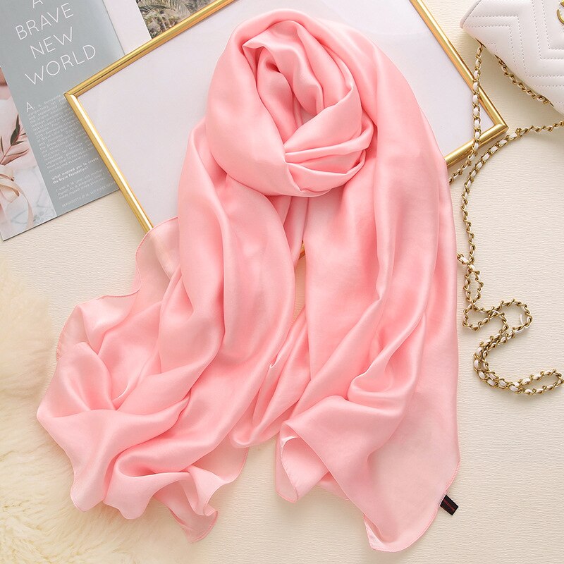 Châle en Polyester pour Femme noir | Écharpe Hijab solide, belle écharpe d'été en soie, châles et enveloppes longs de plage en mousseline: N10