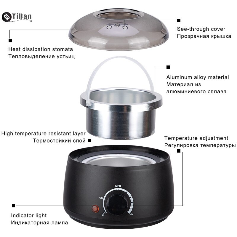 Electric Mini Wax-melt Heater Machine 4 Bags Wax Bean 10 Wood Stickers Hair Removal Machine Waxing Kit Calentador de cera
