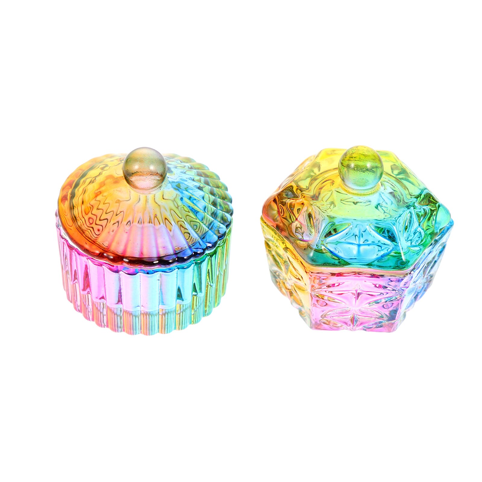 Taza líquida de manicura práctica, vaso con tapa de vidrio para salón de uñas, suministro de manicura, 2 piezas: Colorful 24X3.9X3.9C