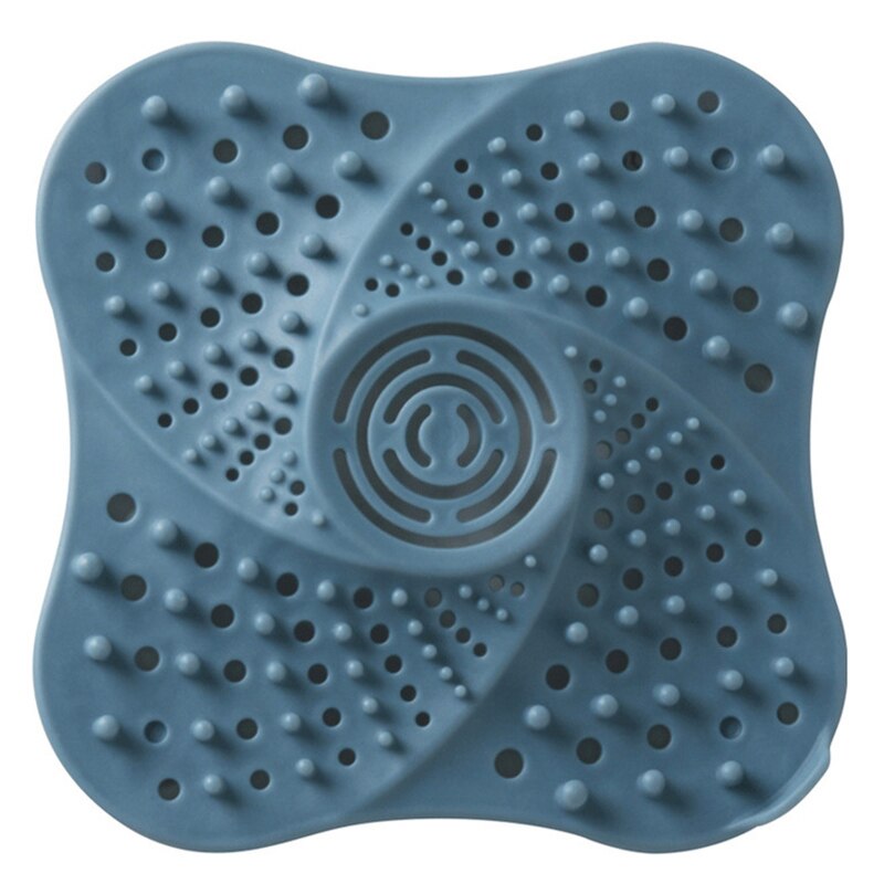 Escurridor de suelo de goma para el pelo, escurridor de ducha Flexible para bañera con 4 fuertes ventosas: Azul