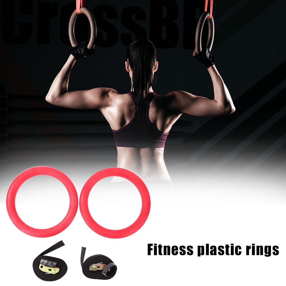 1pair ABS Dynamic Guidance Train Gymnastic Rings Exercise Workout Pull Up Muscle Training Circle Home Gym Fitness Equipment