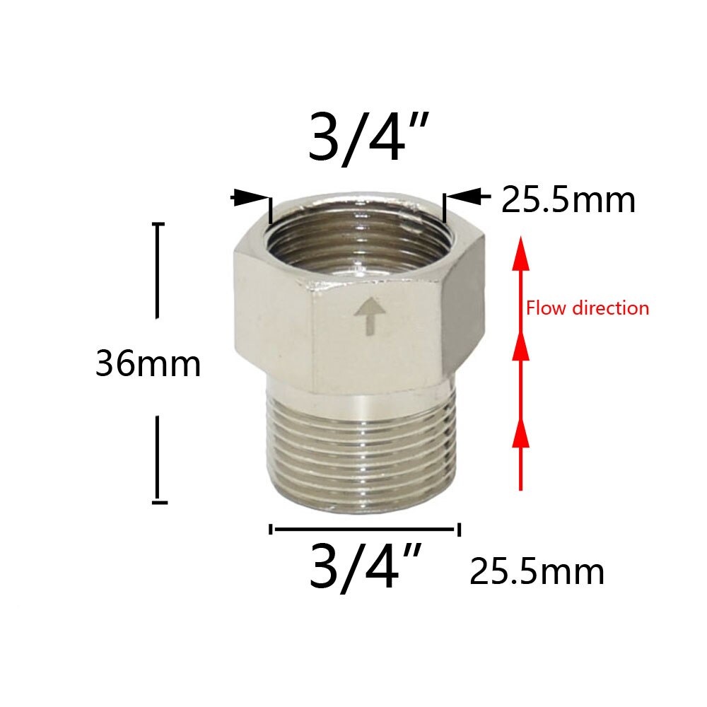 1/2" 3/4 Inch Thread Check Valve Connector Brass Copper Bathroom Water Heater Toilet Connector Coupler One-way Joint Adapter: H
