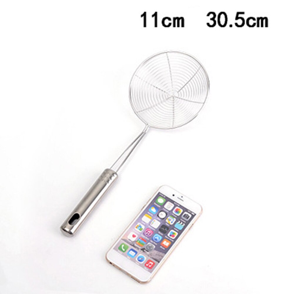 Louche passoire en maille acier inoxydable | Passoire écumoire louche marmite à Long manche Gadget de cuisine, outils de cuisine: 12 INCH