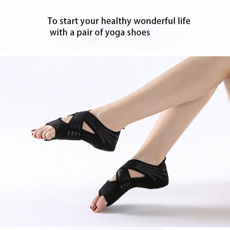 Cross Half Toe Yoga Training Shoes Anti Skid Yoga Shoes Silicon For Pilates Barre dance