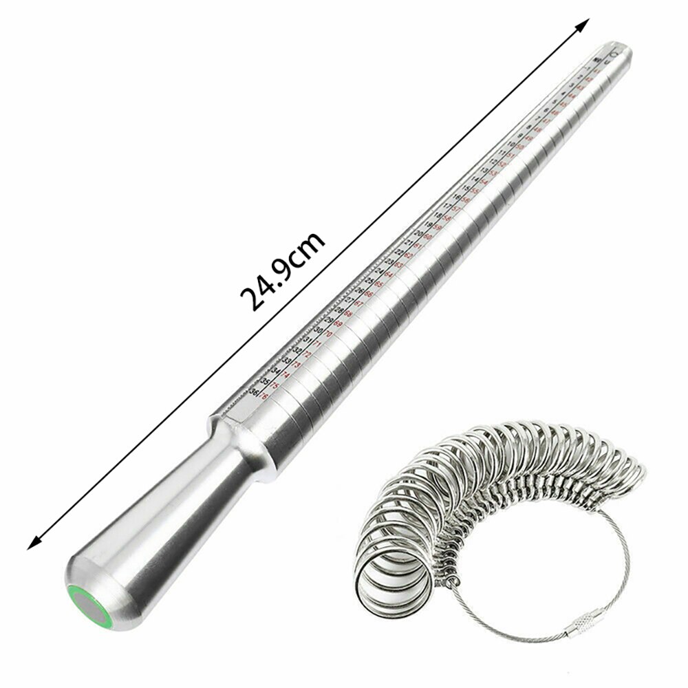 Rozmiar pierścienia trzpień Stick palec opaska pomiarowa Sizer pomiarowe narzędzie jubilerskie ze standardowymi zestawami kół opaska pomiarowa s