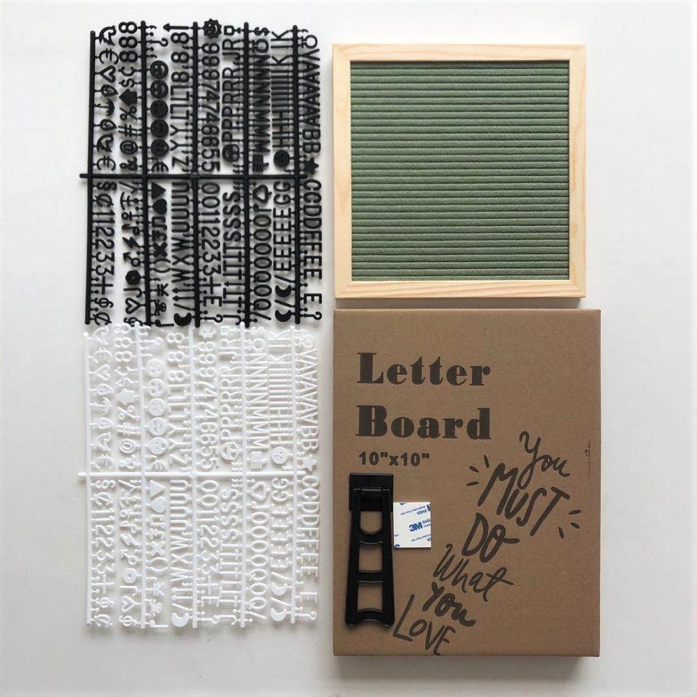 Felt Letter Board Wooden Frame Message Board Letter Changeable Symbol Bulletin Presentation Office Home Decorative Boards Crafts: niu