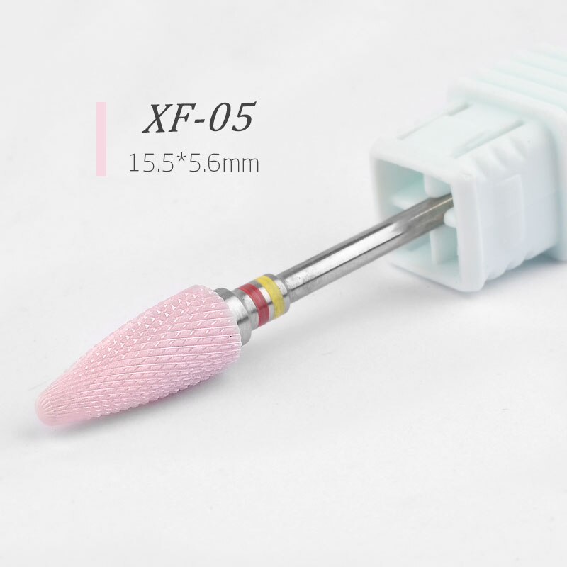 3/32 "Roze Keramische Nail Boor Elektrische Rotary Nail File Nail Art Tool Nail Cleaner Salon Bits Manicure Machine accessoires: xf-05