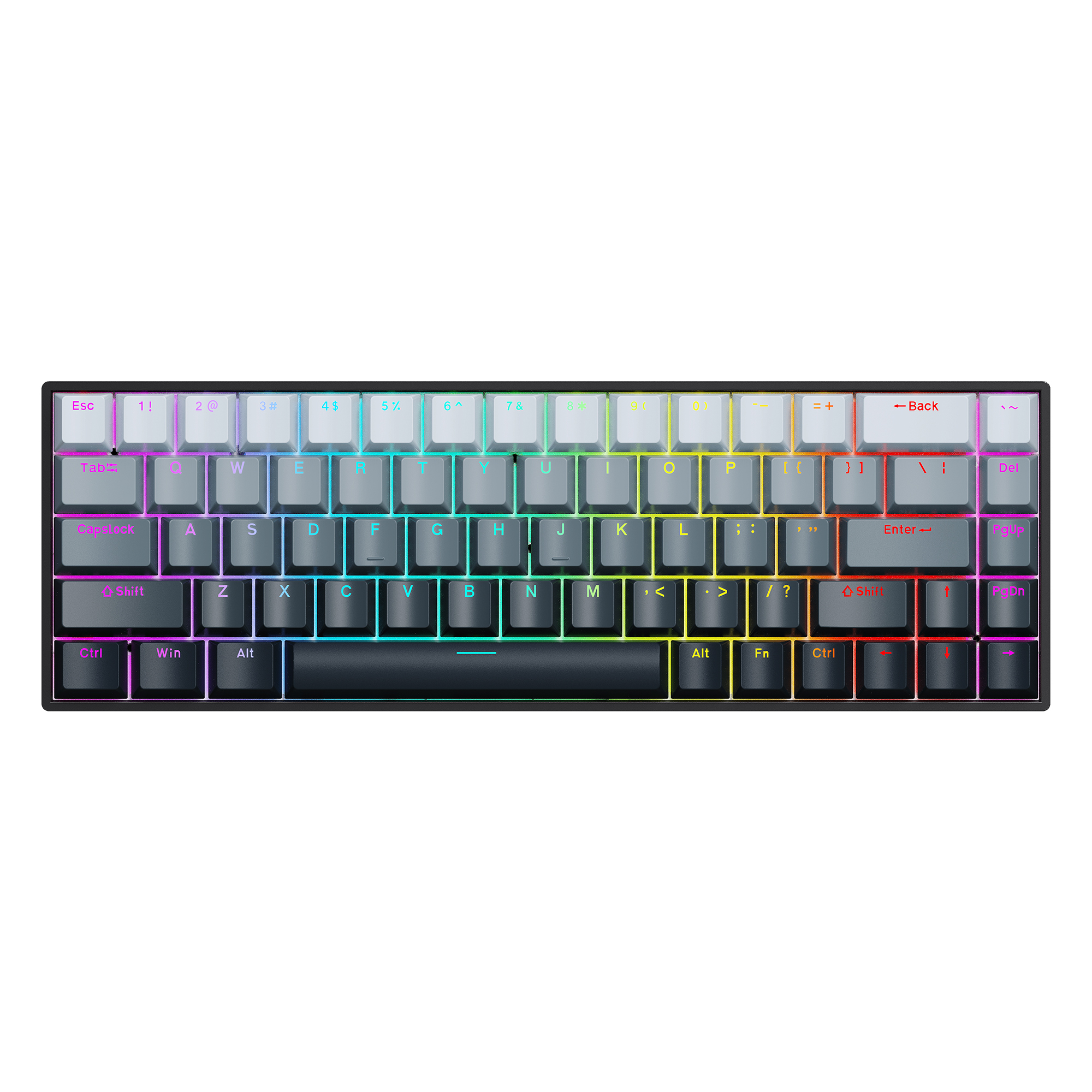 K68 68-toetsen draadloos mechanisch toetsenbord Tri-mode-verbinding, Full Key Swap, RGB-lichteffecten, pakkingdemperstructuur, L
