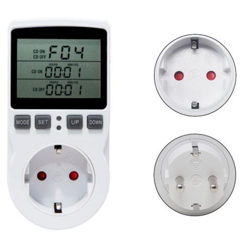 Multifunctionele Thermostaat Temperatuur Controller Stopcontact Met Timer Schakelaar 16A Verwarming Cooling Timing Modus Eu Plug