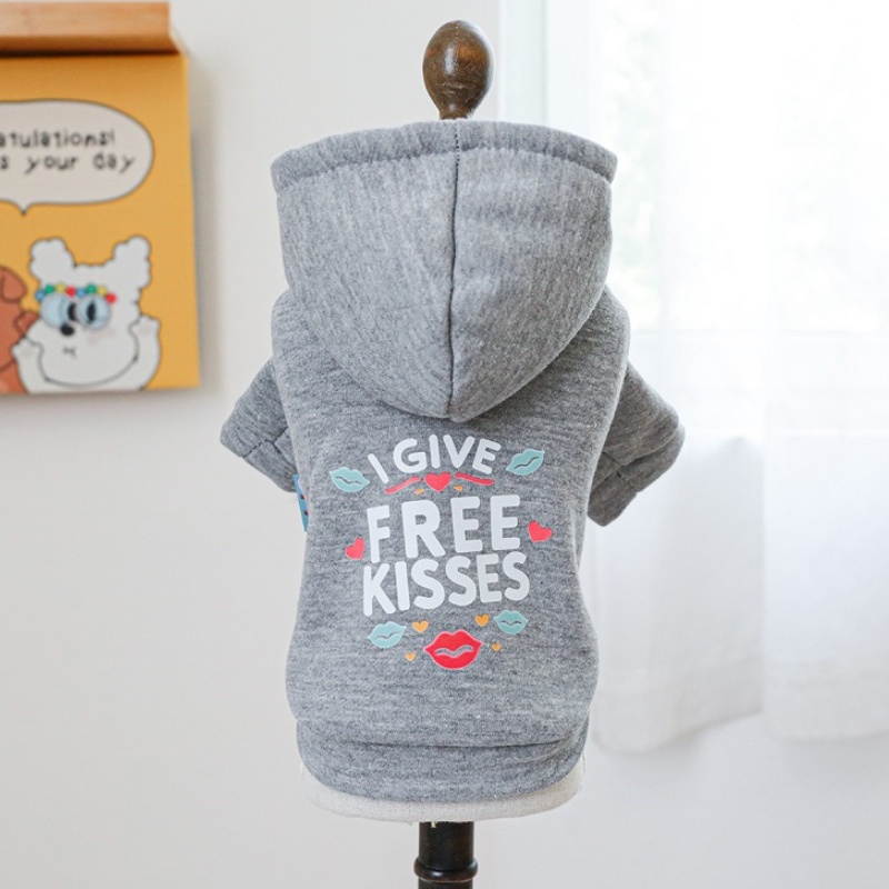 Pet Dog Clothes for Small Medium Dogs Winter Warm Dog Hoodie Letter Print Puppy Pullover Pet Sweatshirt Bichon Frise Dog Clothes