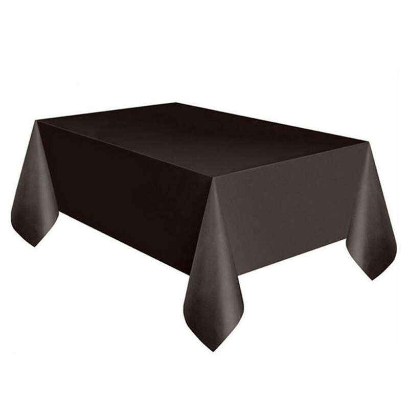 1pc D&Z Pure Color Series Disposable PE Tablecloth Party Supplies Wedding Table Decoration Waterproof Desk Cover: Black