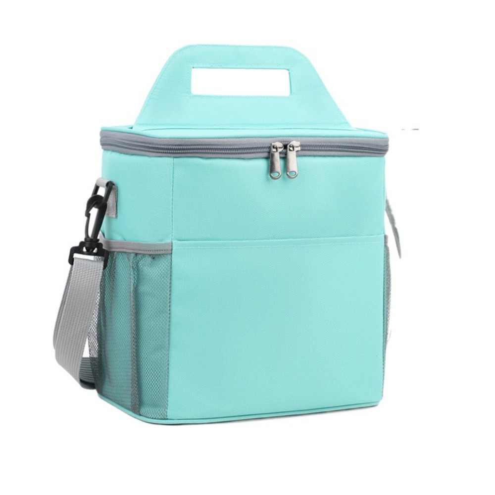 Large Capacity Insulated Cooler Bags Portable Thickened Lunch Food Thermal Box with Handle Removable Strap Insulated Lunch Bag: Ivory