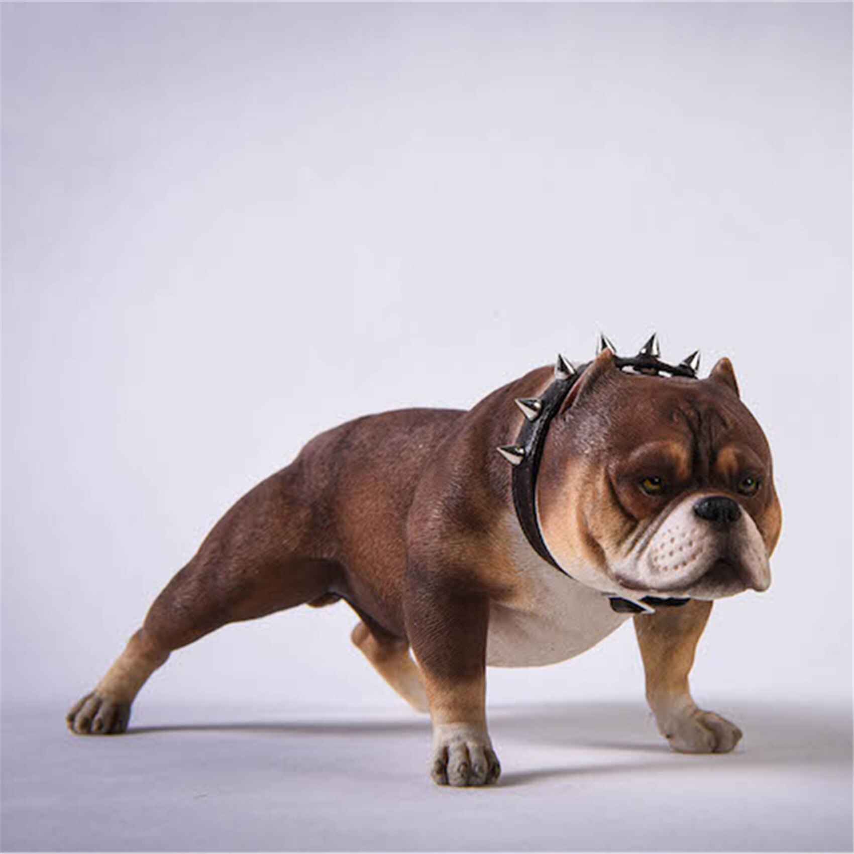 JXK 1:6 Scale American Bully pitbull Dog Pet Healing Figure Canidae Animal Collector Toy Resin Desktop Decoration: JXK034F