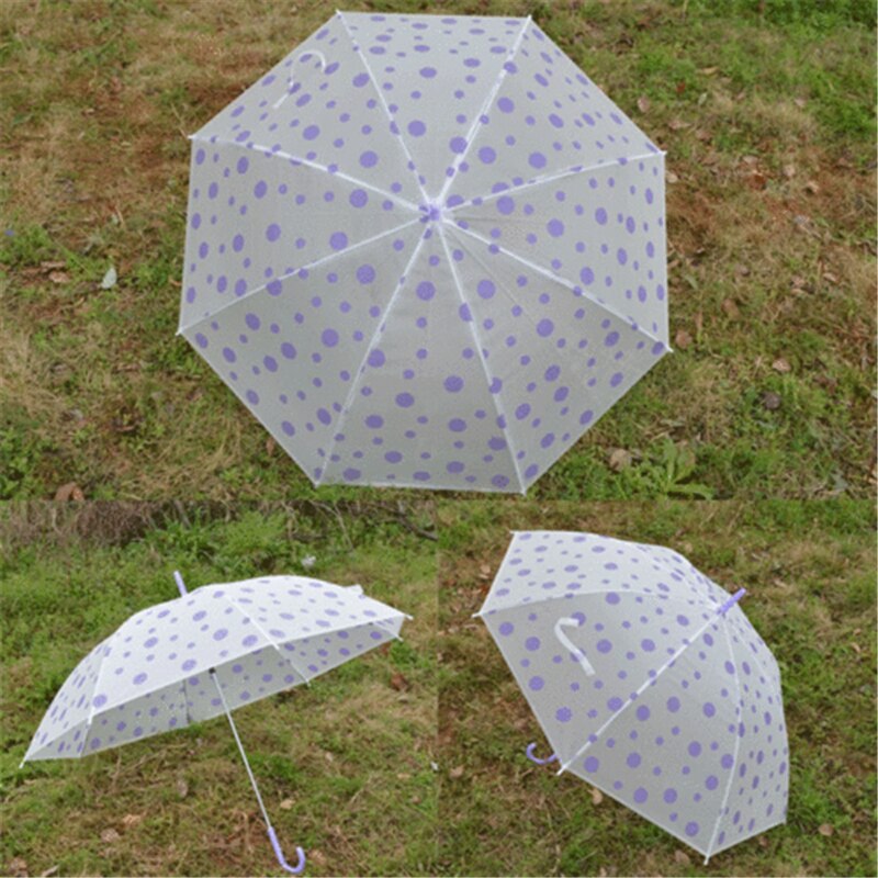 Clear See Through Dome Paraplu Dames Transparante Wandelen Regen Brolly Decoratieve Draagbare Umberllas