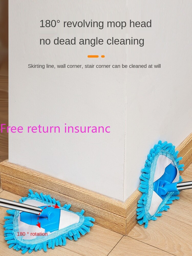 Triangle Dust Removal Small Mop Household Lightweight Mop Universal Ceiling Artifact Retractable No Dead Angle Mini Lazy