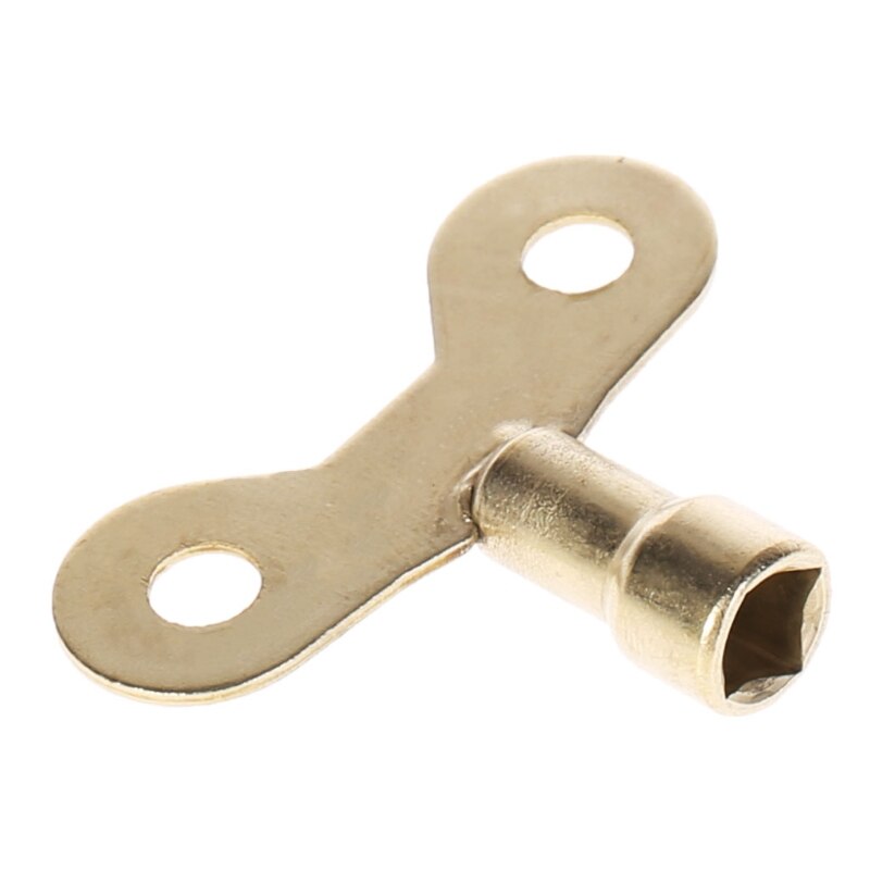Llave de latón cuadrada para radiador, llave de purga para fontanería, llave de agua sólida para válvula de aire, herramienta de fontanería, núcleo de agujero de 6mm, 1 pieza