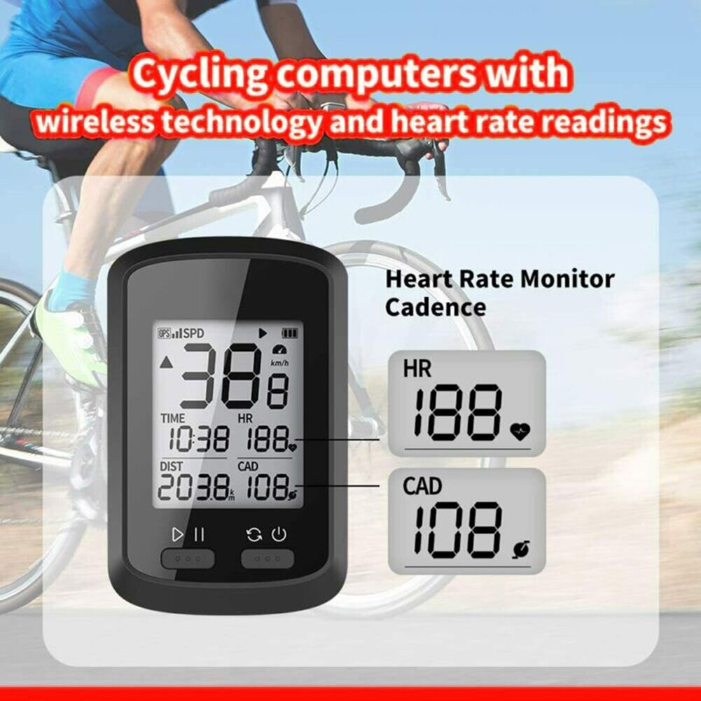 Bicycle Computer G+ GPS SMART BIKE CYCLING COMPUTER Bluetooth Stopwatch LCD Display Waterproof IPX7 Digital Display