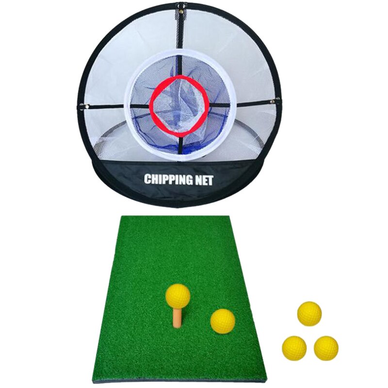 Golf inomhus utomhus chipping nät pitching burar mattor träna lätt nät golf träning golf hjälpmedel med en pad och boll: Default Title