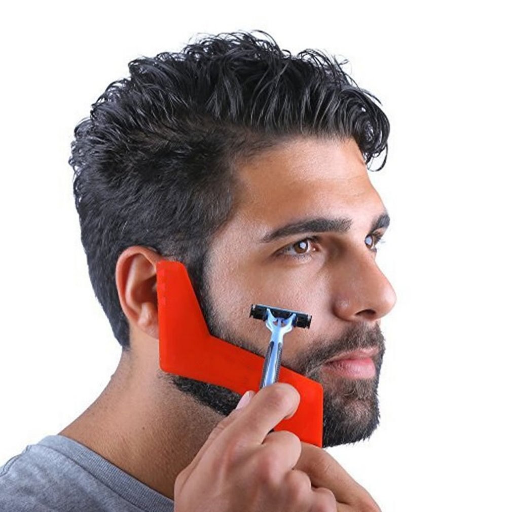 Peine de doble cara, herramienta de plantilla para molde para dar forma a la barba y herramienta de con peine incorporado, perfecta simetría: red