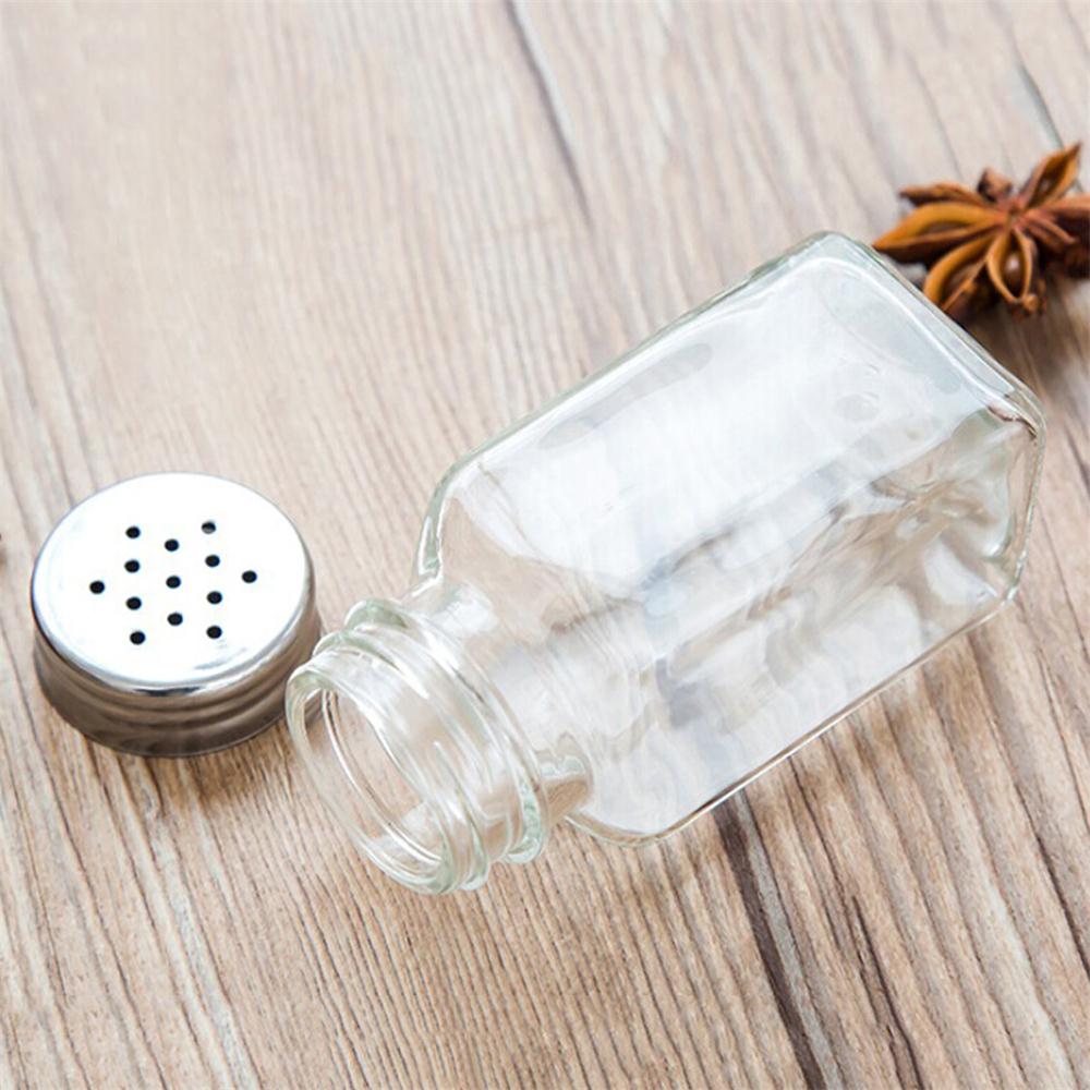 1 unidad de botellas de vidrio para cocina, botes de condimento, latas de condimento, pimentero, salero, salero, tarro de especias, contenedor de especias, barbacoa: Default Title