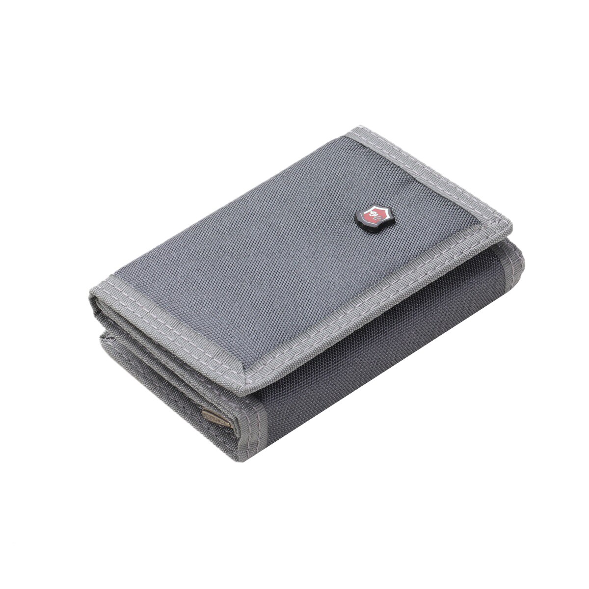 Men Solid Color Wallet Three-fold Coin Purse Canvas Wallet with Velcro Fashionable Card Pack