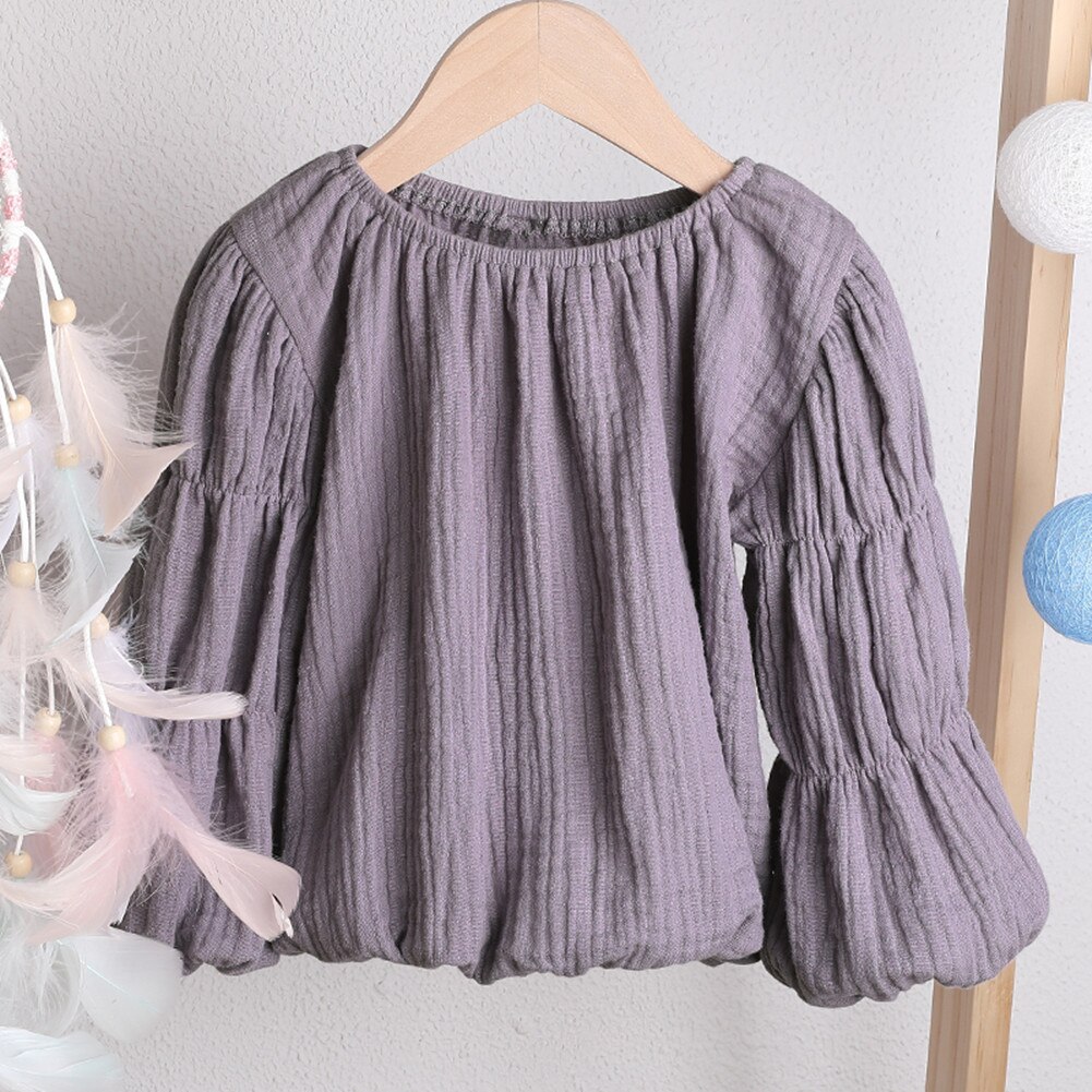 Pasgeboren Kids Baby Meisje Herfst Herfst Tops Tee Lantaarn Mouwen Tops Shirts Blouse Warm Ronde Hals Kleding 1-6Y: D / 3T
