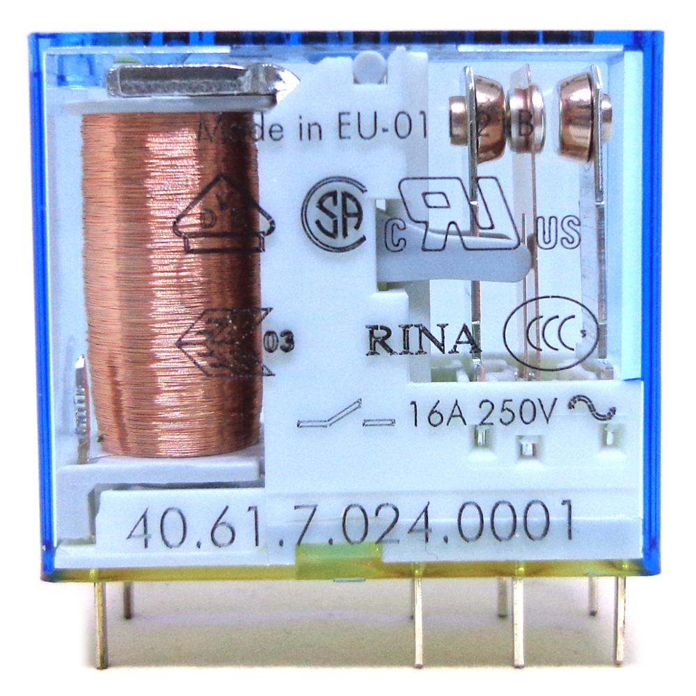 Finder relæ 40.52 / 40.61 / 40.31 12v 24v 230v 110v 48v ac  dc 8a 16a og original: 40.61 24 vdc