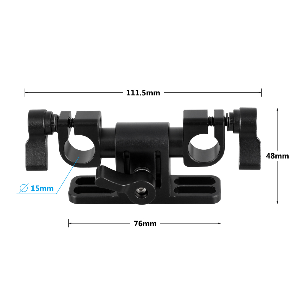 KIMRIG Adjustable 15mm Dual Rod Clamp With 360 Swivel Rod Adapter For LWS rod support system DSLR Camera Accessory Photo Studio