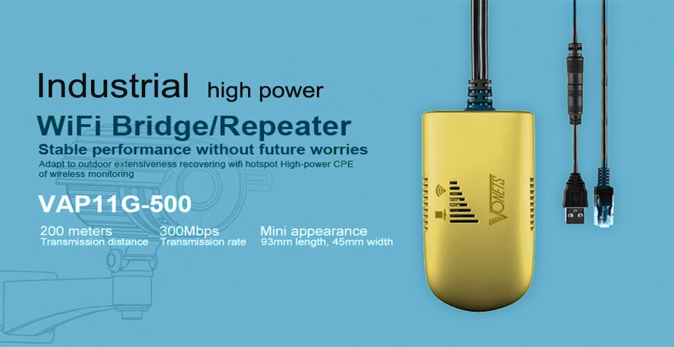 VONETS Industrial High Power 2.4G WiFi Bridge Ethernet to Wireless Repeater Hotspot Signal Extender Booster for DVR VAP11G-500