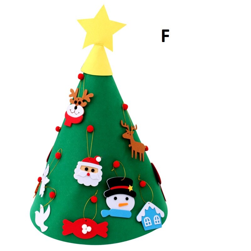 Julgran klistermärke prydnader gör det själv barn leksaker vägghängande årsfest dekoration navidad fönsterdekor: F