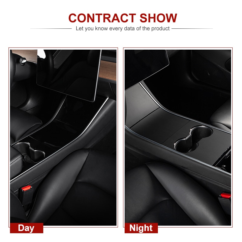 Heenvn Model3 Car Central Console Panel Sticker For Tesla Model Y 3 Accessories Upgraded Car Styling Protection Film 3pcs