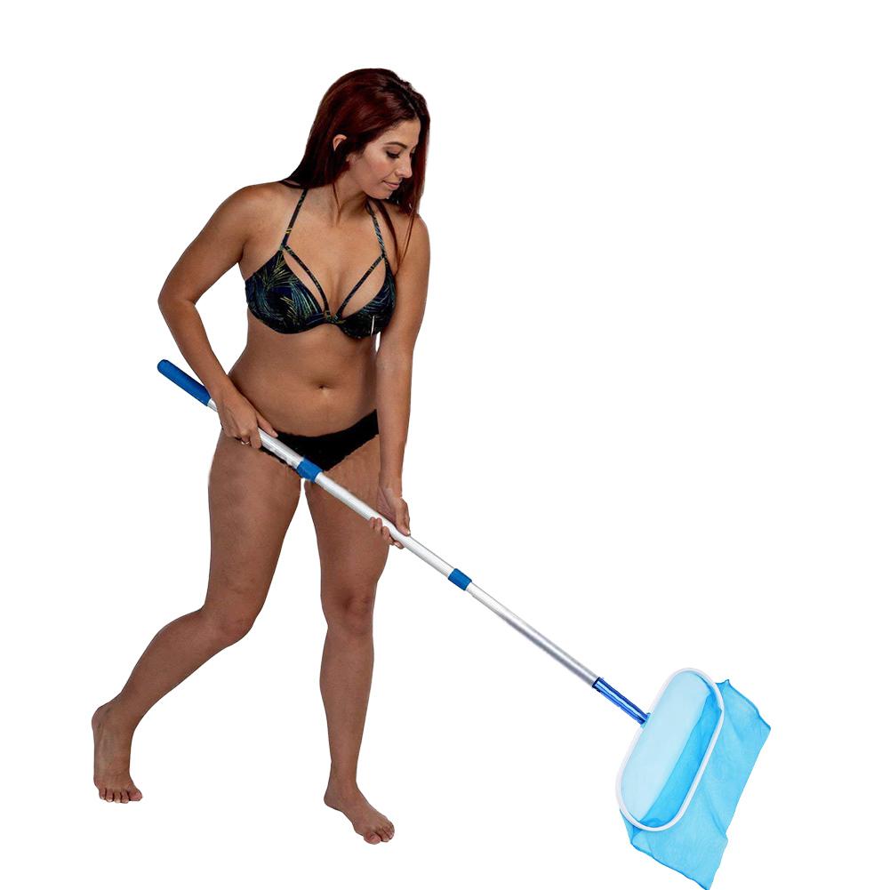 Aluminum Plastic Swimming Pool Net Leaf Rake Mesh Skimmer Telescopic Pole Pools Spas Lightweight Cleaning Tool Water Fishing Net