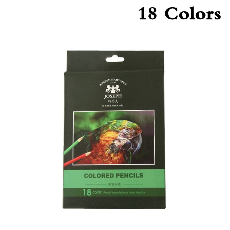 12/18/24/36/48/72 färger träfärgade pennor lapis de cor konstnär målning oljefärg penna skolritning skiss konsttillbehör: 18 färger-oljiga