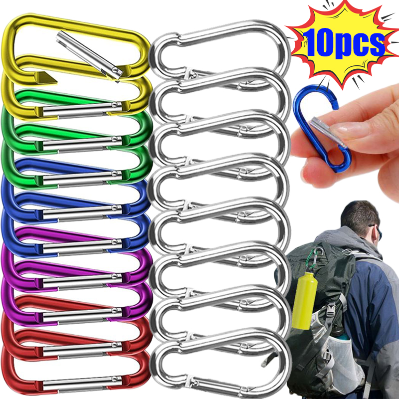 Mini Karabijnhaak Sleutelhanger Roestvrij Staal D-ring Gesp Lente Snap Clip Haken Sleutelhanger Karabijnhaak voor Sleutels Outdoor Camping gereedschap