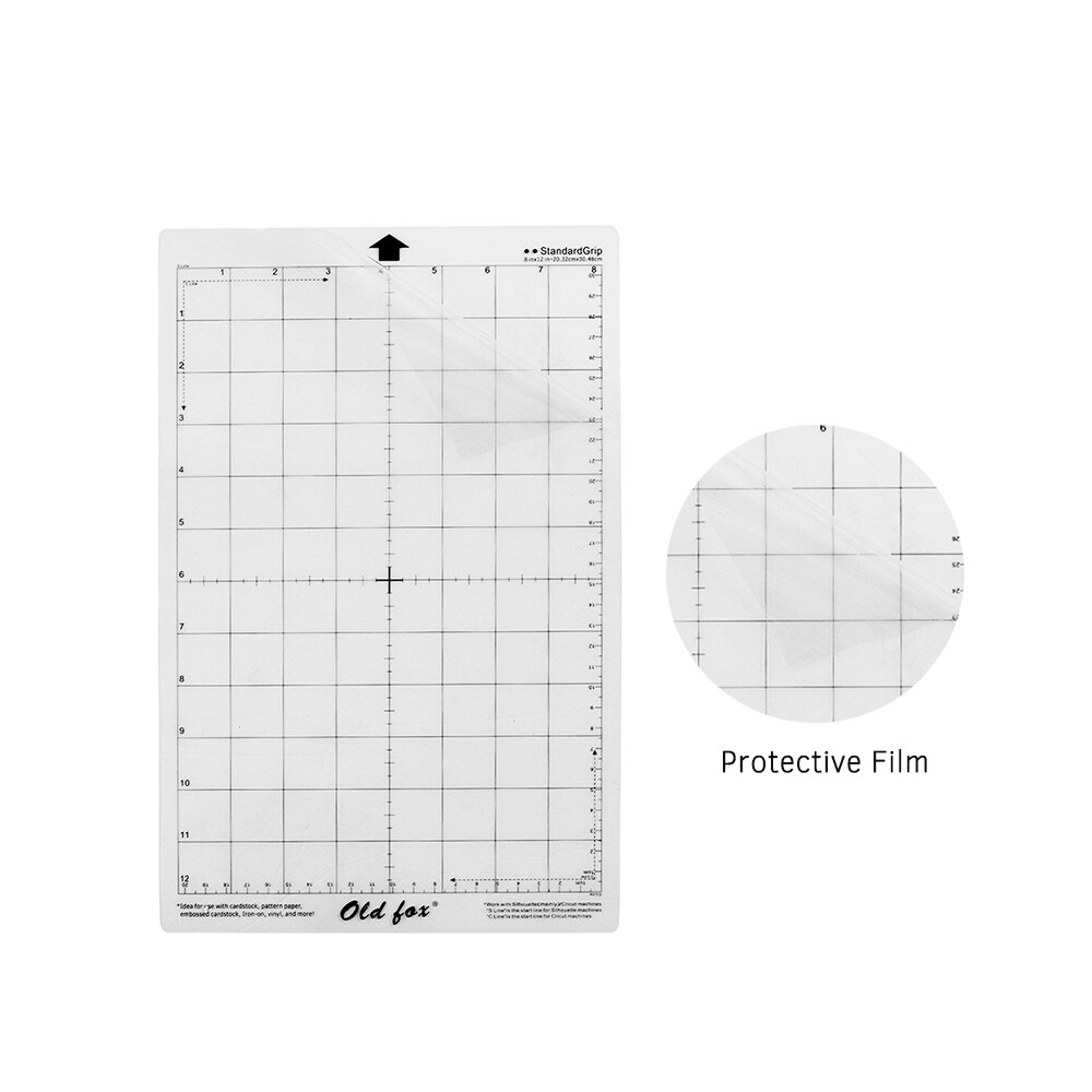 3pcs OLD FOX Replacement Cutting Mat Transparent Adhesive Mat with Measuring Grid 8 by 12-Inch for Silhouette Cameo
