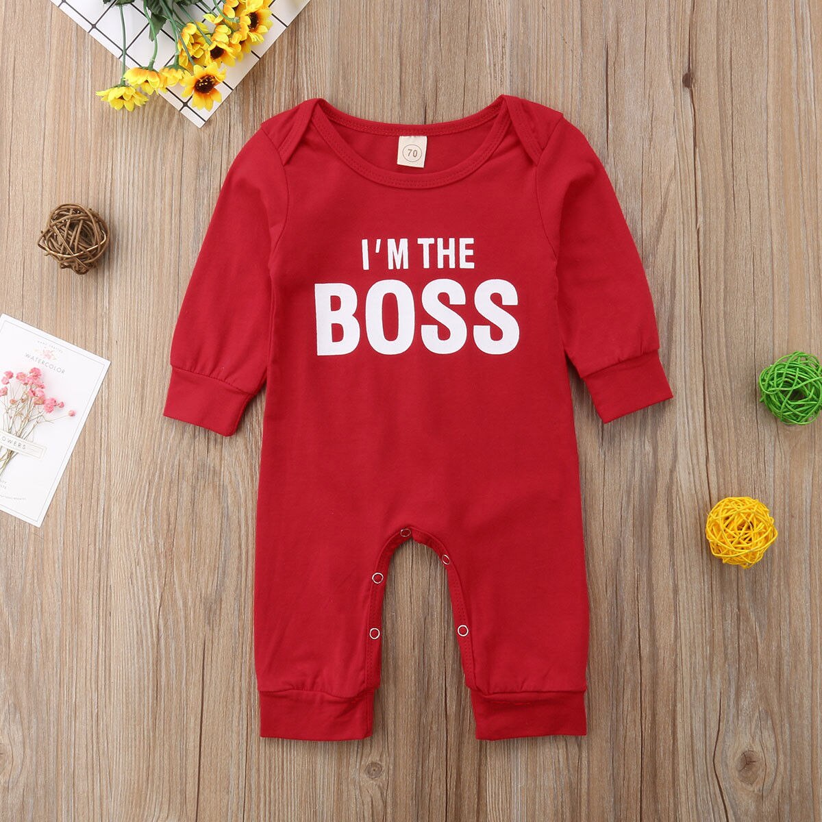 Newborn Baby Boy Girl Long Sleeve  Cotton Romper Jumpsuit Playsuit One Pieces Baby Clothes 0-9M In Famous Holidays Pajamas Style main image 1