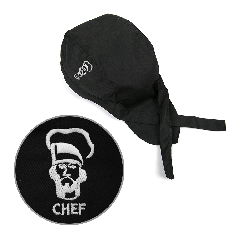 Broderi kokke hat sort justerbar unisex mesh køkken madlavningsuniform hat hotel restaurant grill bager barbershop voksen kasket: 10
