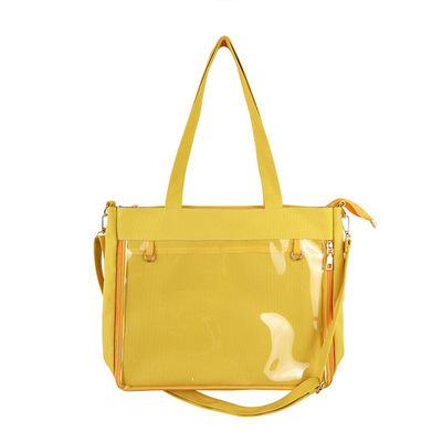 Ita Bag Japan Style Transparent Jelly Bags For Women Lolita Girls Clear PVC Ita Bag Shoulder Itabag Handbag Large Capacity: Yellow