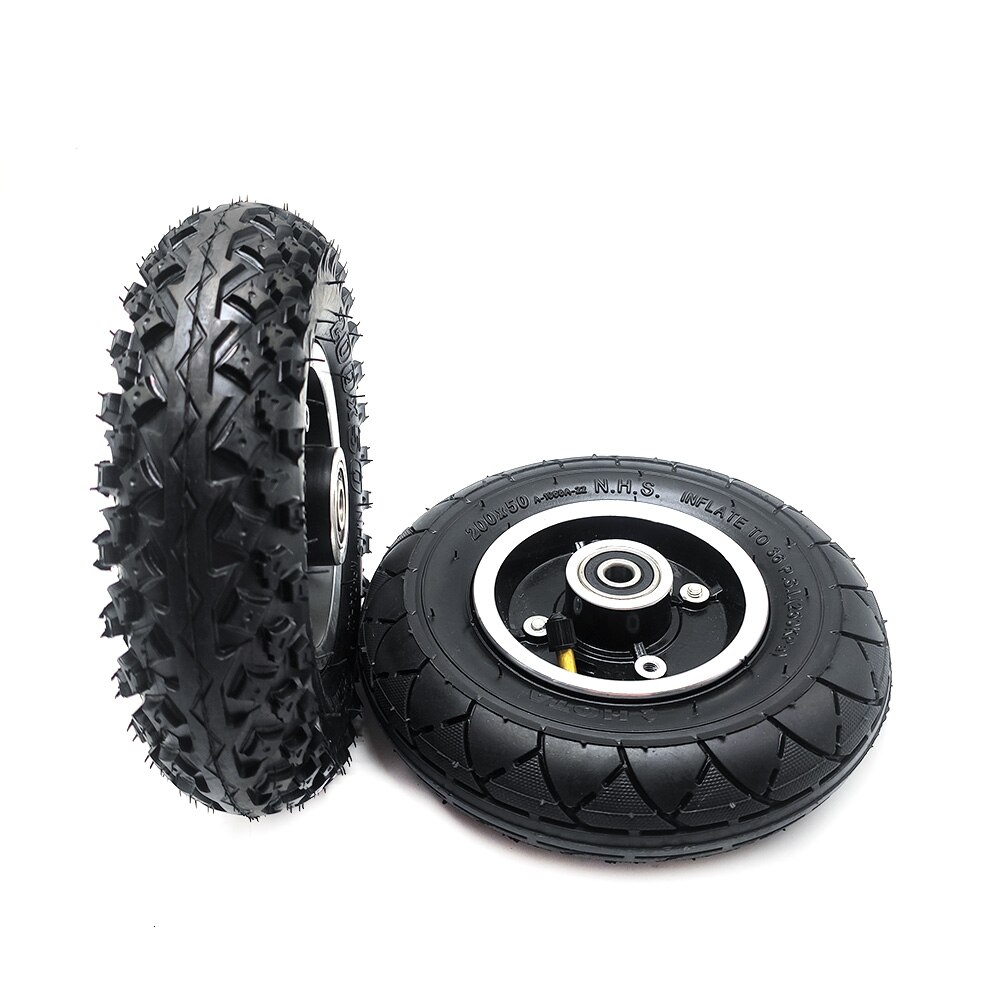 Neumático de rueda delantera de 200x50, rueda inflable de 8 pulgadas, interior y exterior con Llanta de Aleación para piezas de Scooter eléctrico, 200x50
