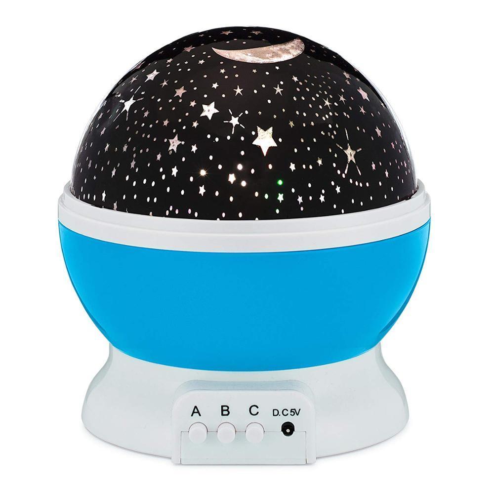 Led Nachtlampje Rgb Star Projector Lamp Moonlight Star Nachtlampje Usb Projector Kerstcadeau Kinderen Slaapkamer Decoratie Lamp: star moon-blue