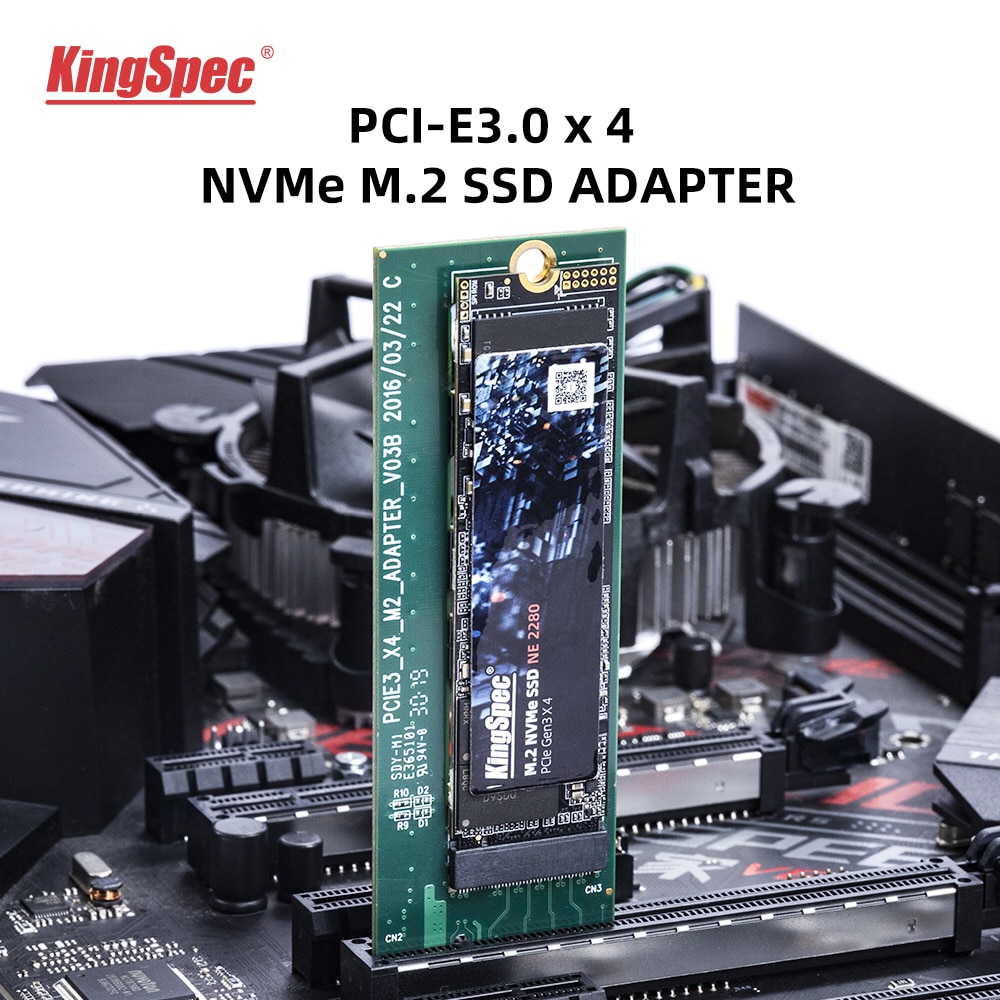 Kingspec PCIE to M2 Adapter Card PCI Express 3.0 x4 to NVME SSD M.2 PCIE Raiser Adapter Support 2230 2242 2260 2280 M.2 SSD